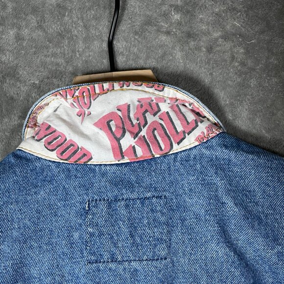 Vintage 90s Planet Hollywood Jacket Mens M Blue Denim Las Vegas Embroidered - Picture 6 of 10